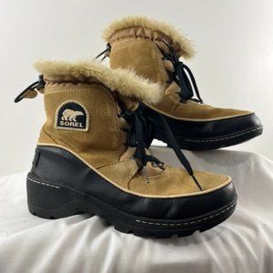 Sorel Tivoli III Leather Camel-Coloured Winter Boots